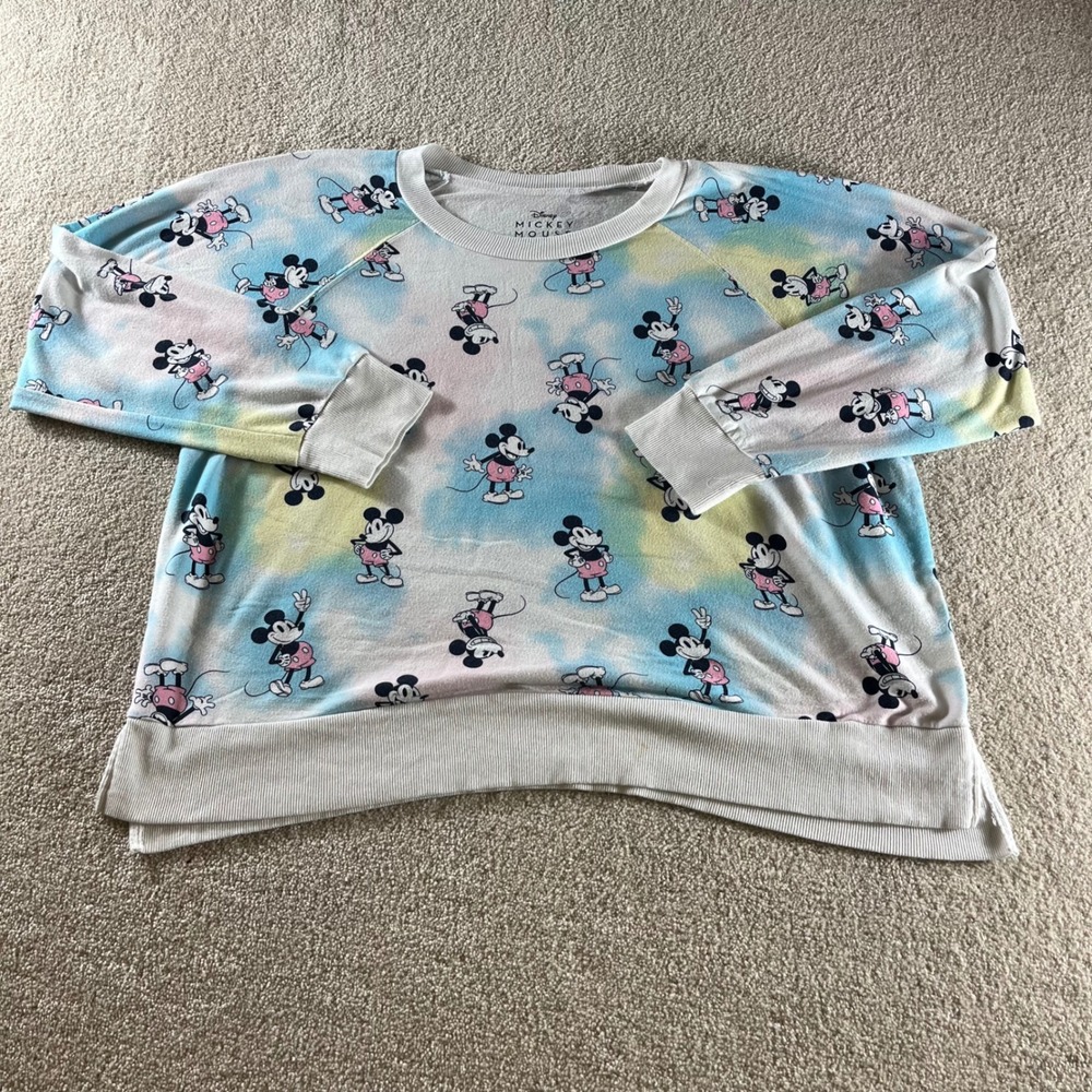 Disney Mickey Mouse Sleep Shirt Womens 2X Multi Good Tie Dye All Over Print Top
